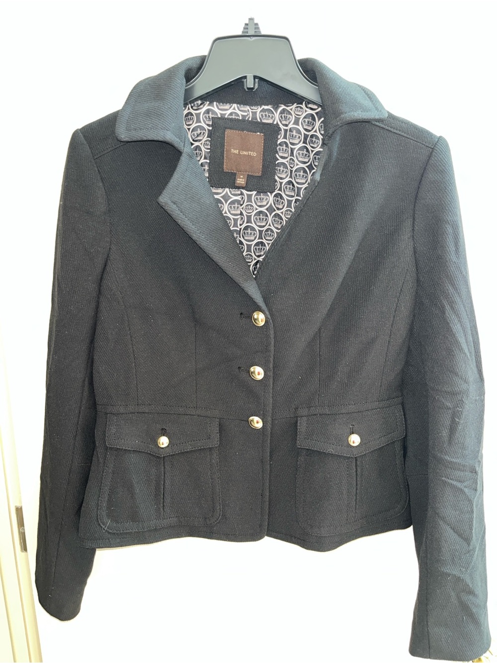 The Limited Black Button-Down Shirt with Gold-Tone Buttons
